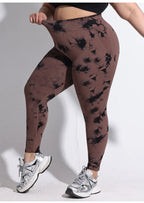 Pantalones de Yoga Talla Grande para Mujer | Mallas Deportivas 4XL | Cintura Alta Elástica y Teñido Anudado | Secado Rápido | Tico Trendy