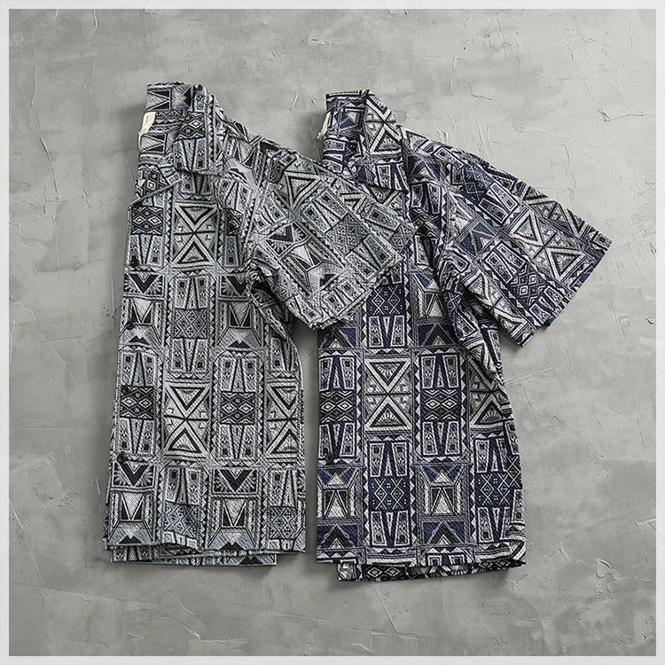 Camisa Hawaiana Hombre | Estampado Geométrico | Manga Corta | Verano | Ticotrendy Costa Rica