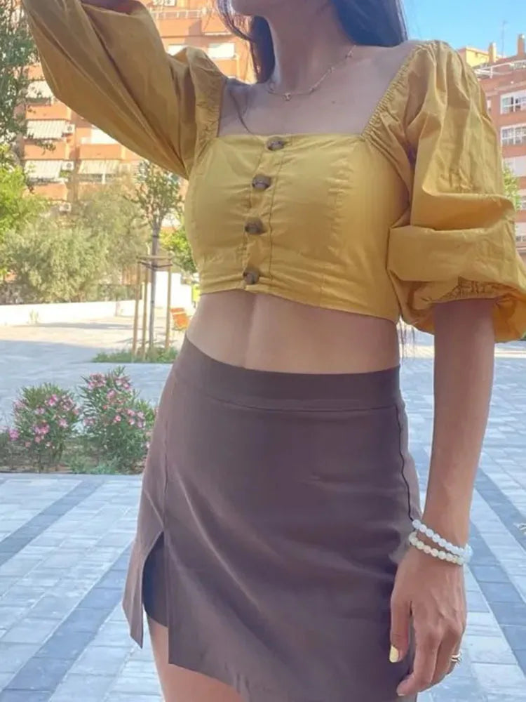 Minifalda-Short de Oficina | Cremallera y Cintura Alta