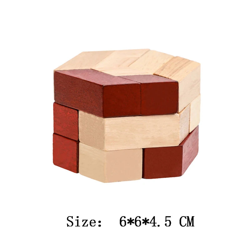 Rompecabezas clásico De Madera 3D para adultos y niños, cabeza De cabeza, Juguetes Para el desarrollo del cerebro