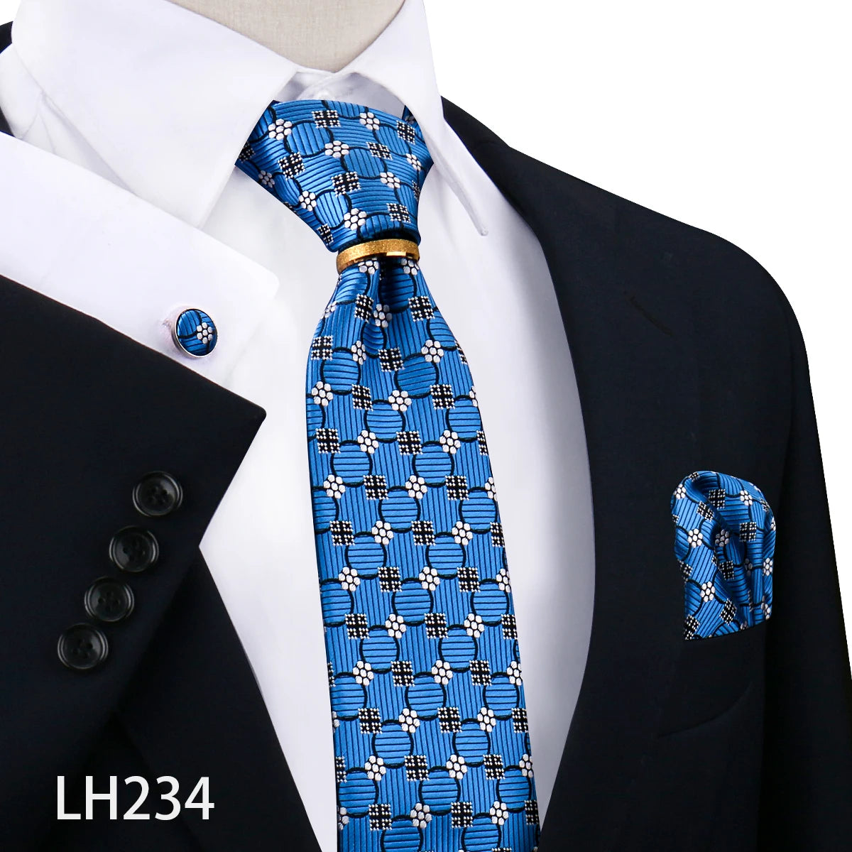 Set De Corbata Anillo Gemelos Pañuelo Accesorio De Traje Boda