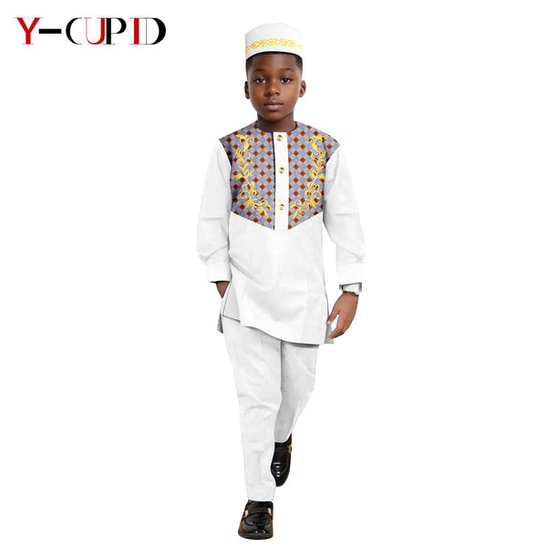 Conjunto Camisa Pantalón Sombrero Dashiki Niño | Tallas XS-XXL | Tico Trendy