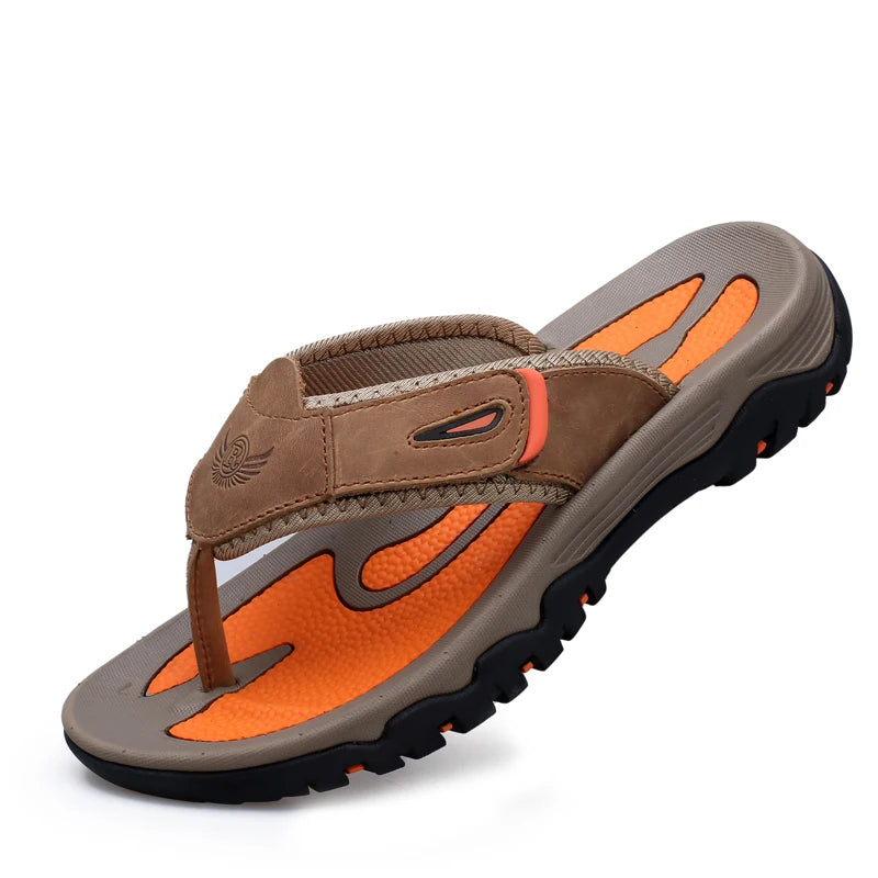 Chanclas Cuero Vaca Hombre Verano | Antideslizantes Playa Talla Grande Casual