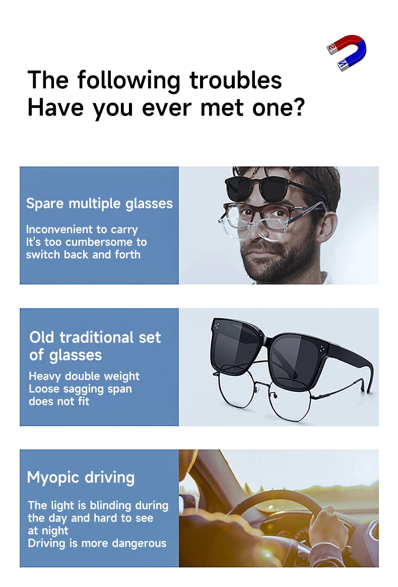 VKYEE, nuevas gafas de sol polarizadas con Clip magnético para hombres y mujeres, gafas de lectura ópticas, se pueden personalizar con prescripción F93006