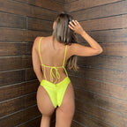 Bikini Dividido con Cuerda de Corbata - Estilo de Tres Puntos