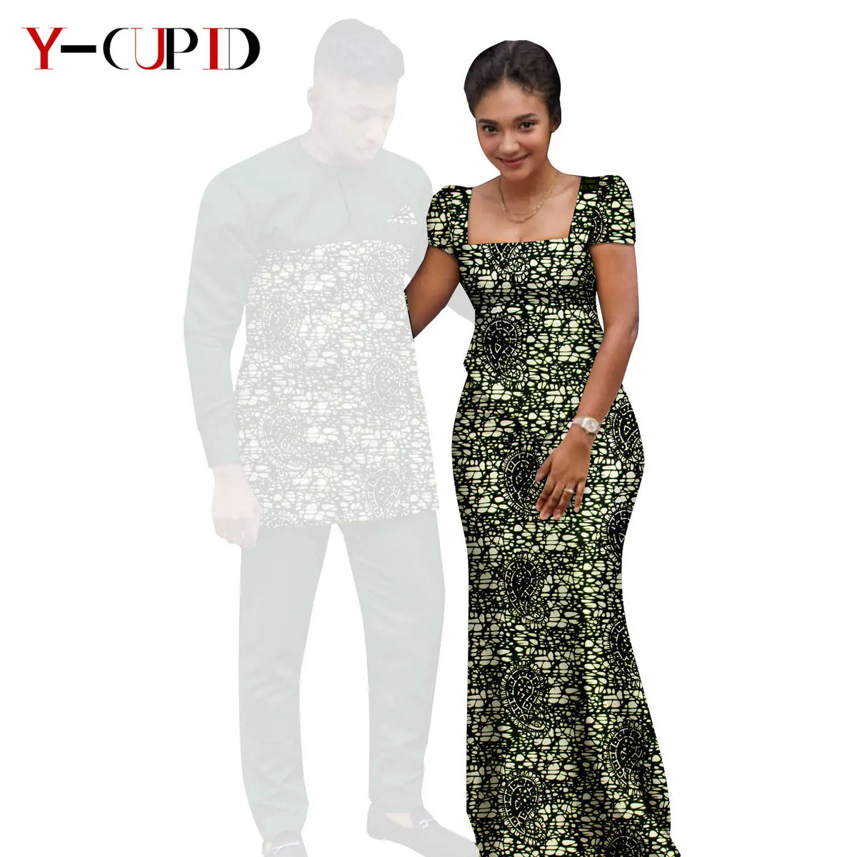 Conjunto Falda y Top Africano Bazin Riche Pareja | Top y Pantalón | Tallas XS-6XL | Tico Trendy