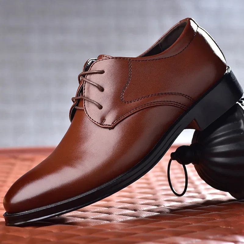 Zapatos de Hombre | Oxfords de Cuero Negro Formales | Negocios y Bodas | Talla Grande | Tico Trendy
