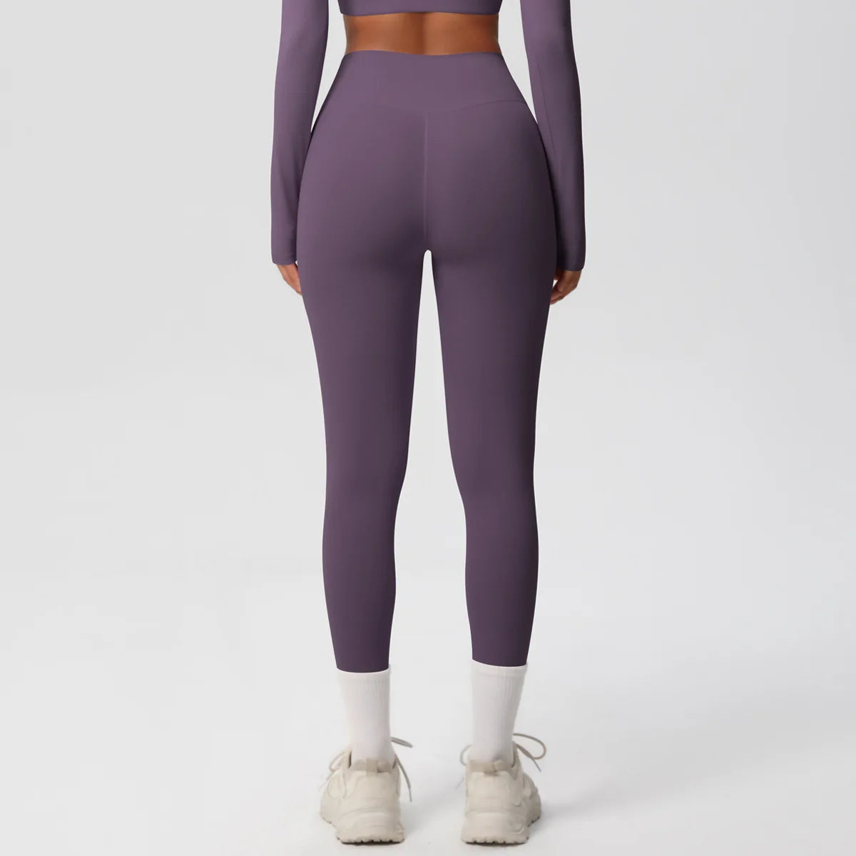 VEQKING Leggings Deportivos de Cintura Alta para Mujer, Efecto Segunda Piel, Secado Rápido, para Gimnasio, Correr, Elásticos, Sólidos, Trajes de Entrenamiento