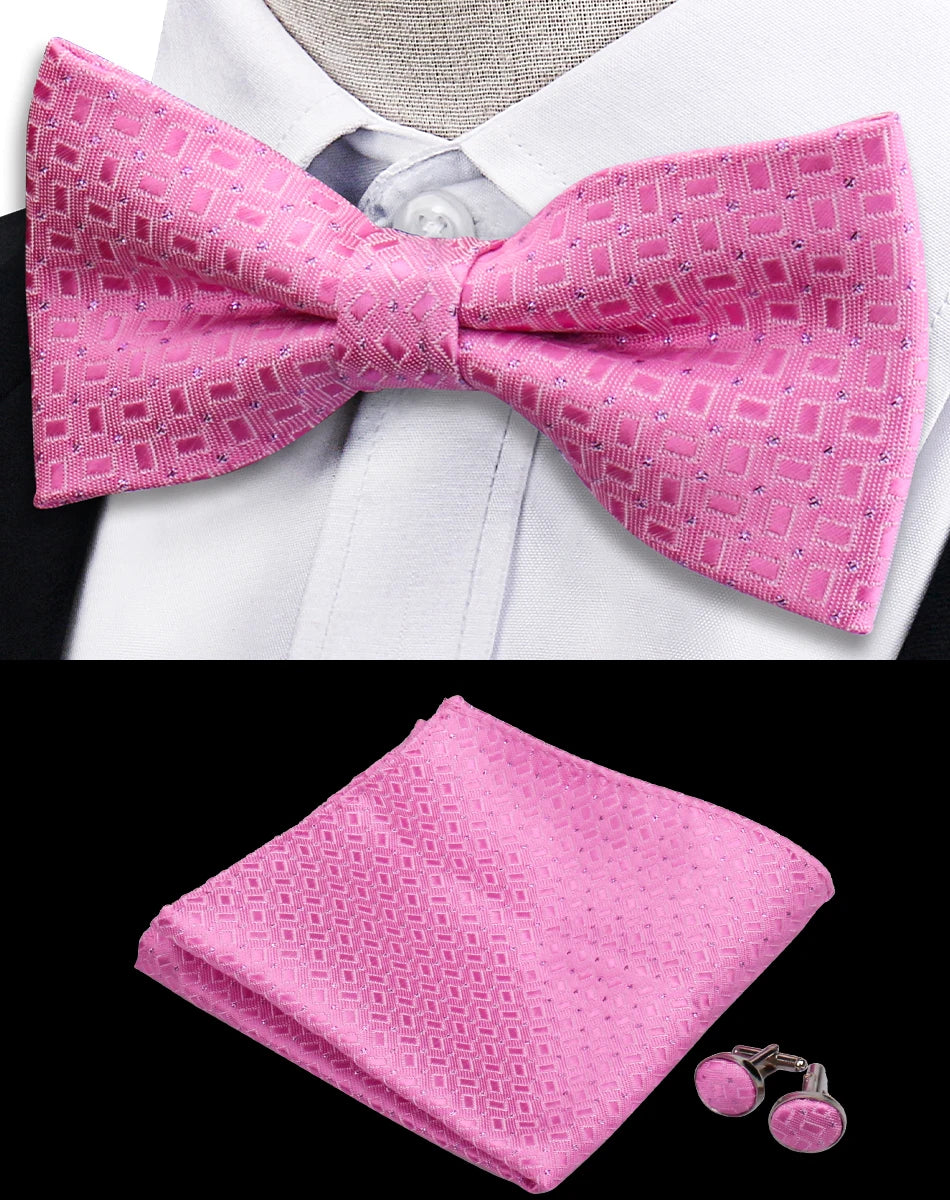 Conjunto Pajarita Pañuelo Gemelos Estilo Novedad Elegancia Pura Vida