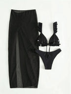 Bikini con Volantes y Falda - Conjunto Monocromático para la Playa Tica