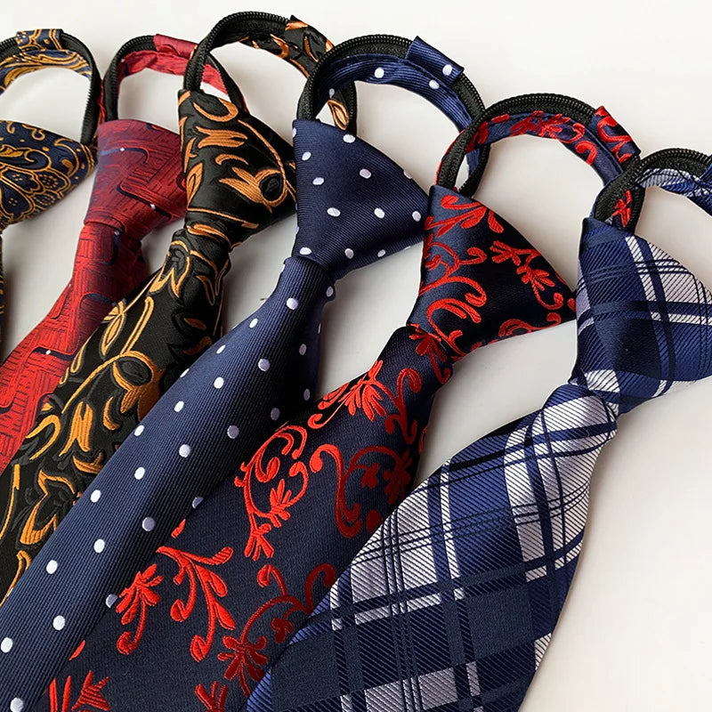 Corbata Preatada Con Cremallera Para Hombre Mujer Diseño Clásico