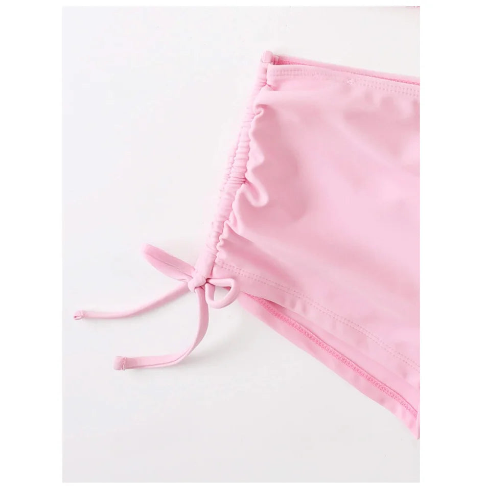 Bikini Triangular con Volantes y Cordón Halter - Microbikini de Verano