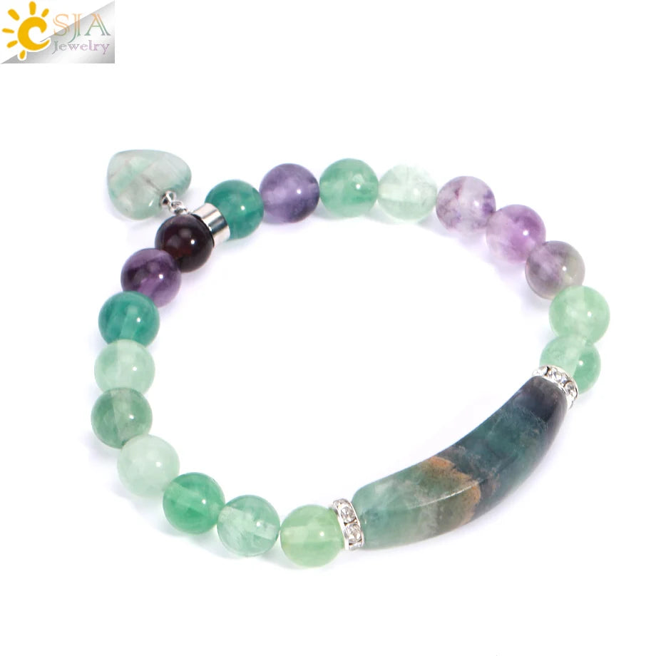 Pendientes de Piedra Natural Vintage con Cuentas de Reiki