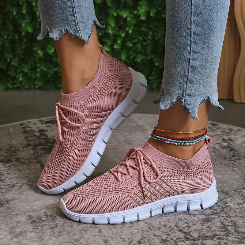 Zapatillas de Punto Transpirables | Plataforma | Suela Blanda | Talla Grande | Verano