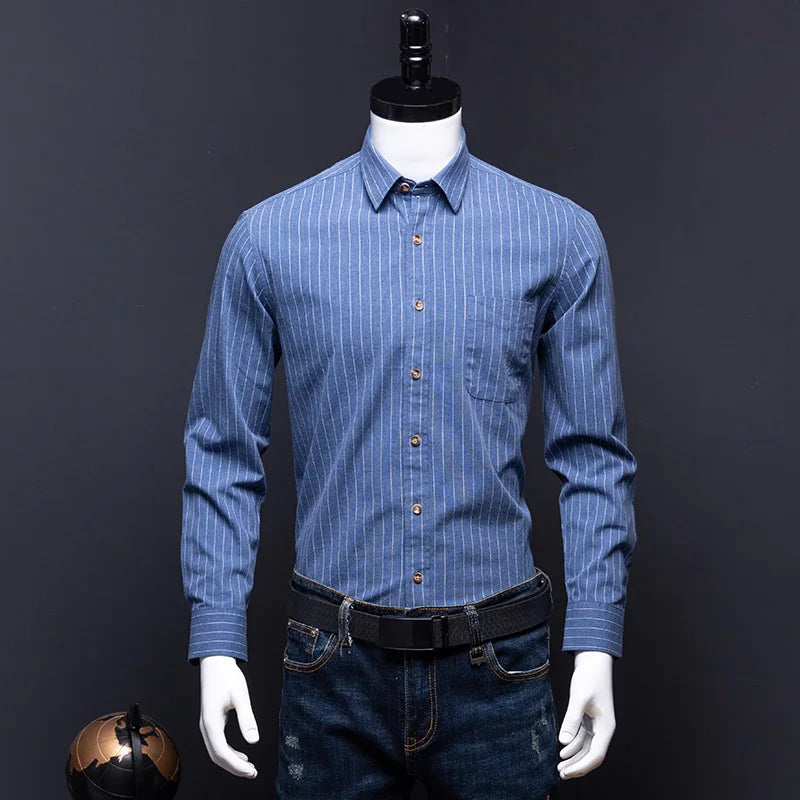 Camisa Algodón | Manga Larga | Ajuste Formal | Rayas/Cuadros | Oficina | Ticotrendy