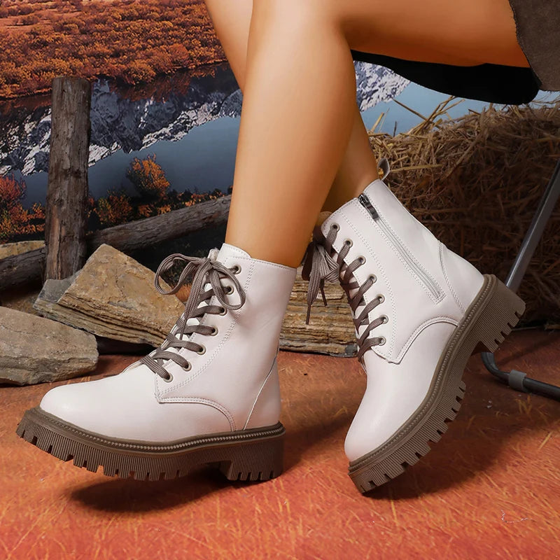 Botines de Plataforma con Cordones | Estilo Urbano Tico | Mujer