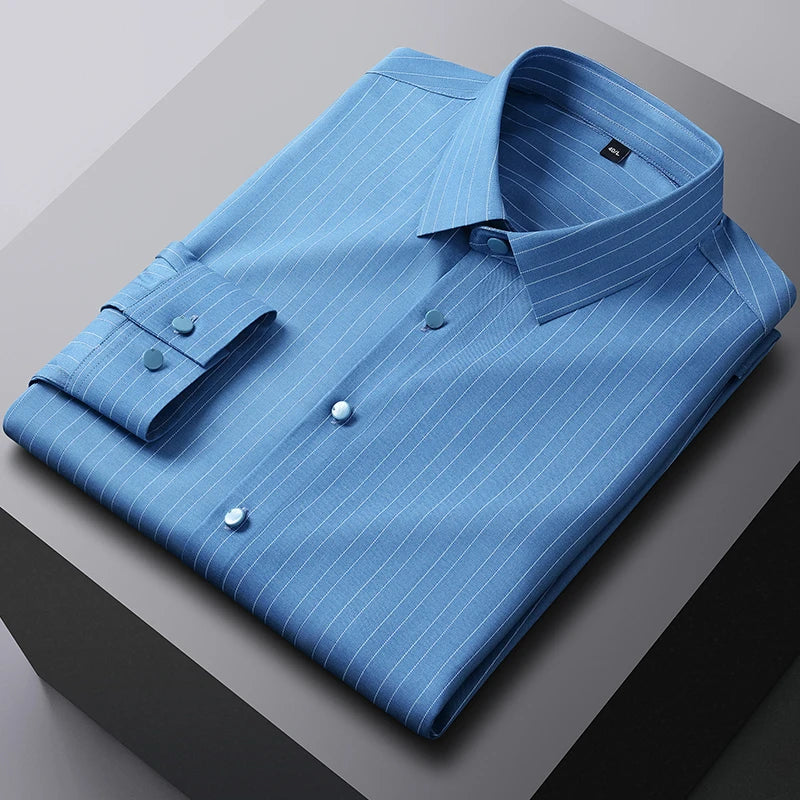 Camisa Cuadros Bambú Stretch | Ajuste Formal | Estilo Coreano | Fácil de Cuidar | Ticotrendy