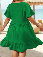 Vestido Oversize Verano 2026 | Cuello Redondo y Patchwork | Manga Corta Holgado | Tico Trendy
