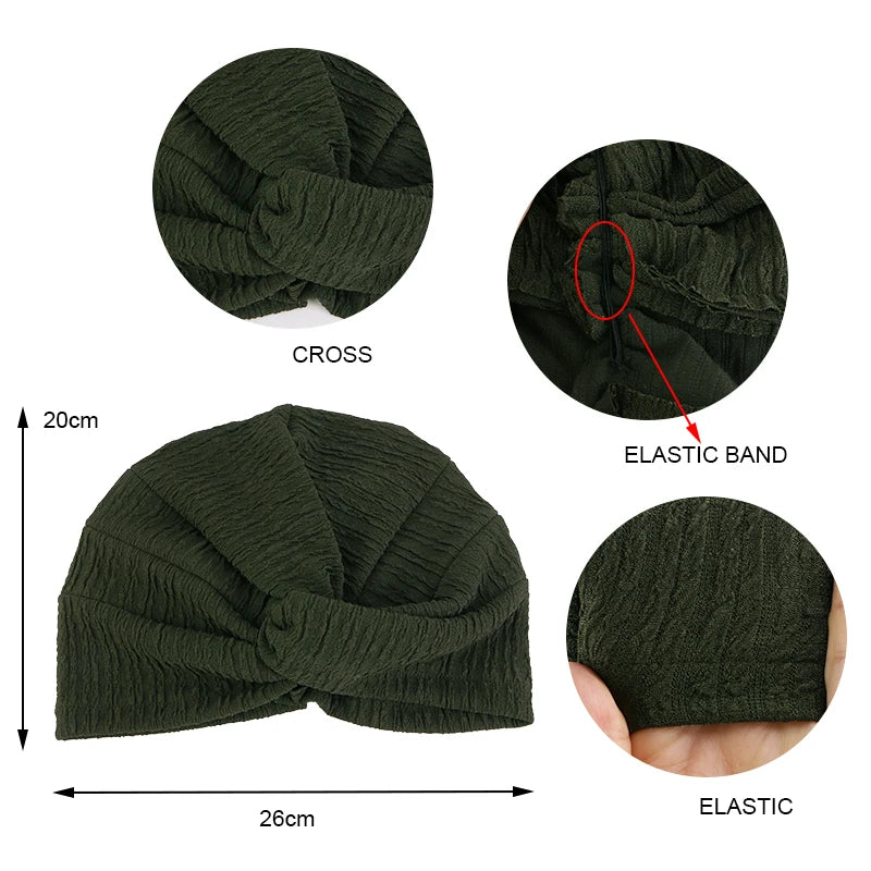 Nuevo turbante musulmán para mujer, gorro envolvente para la cabeza, pañuelo elástico para la cabeza, pañuelos, sombreros para el cabello para mujer, gorro, pañuelo interior islámico