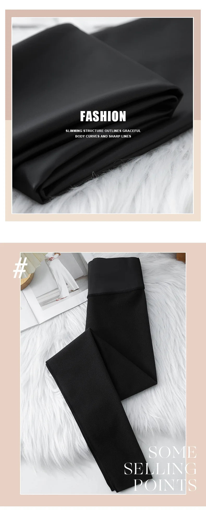 Leggings PU Cuero Invierno | Lana Fina Sexy Ajustado | Cintura Alta Elástico Cálido