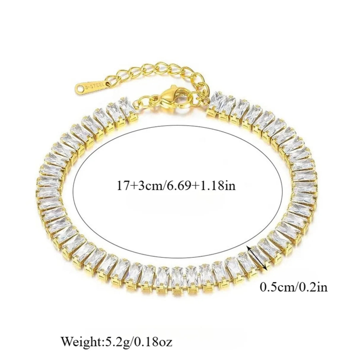 Pulseras de cadena de tenis de circonio brillante de lujo de acero inoxidable para mujeres y hombres, brazalete de moda de Hip Hop, accesorios, regalos de joyería