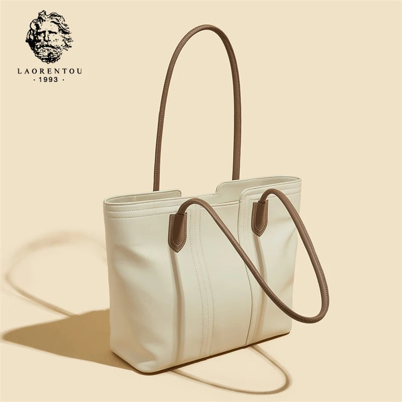 Marca LAORENTOU, bolso de hombro para mujer de piel sintética, bolso de viaje de gran capacidad con superficie suave para Otoño e Invierno 2025