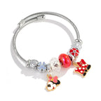Pulseras con dijes de dibujos animados de Disney para mujeres y niñas, pulseras con cabeza de Mickey y Minnie Mouse, encantadoras cuentas de bricolaje, accesorios de mano, regalos