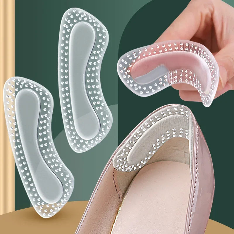 Protectores de talón de GEL para mujer, cojín de silicona, productos para el cuidado de los pies, almohadillas antideslizantes para tacones altos, plantillas de tamaño ajustable, 1 par