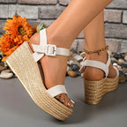 Sandalias Cuña Gruesa Plataforma Verano 2025 | Estilo Casual Tallas Grandes