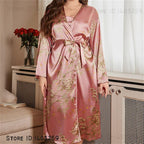 Bata Kimono con Estampado de Cerezo | Talla Grande