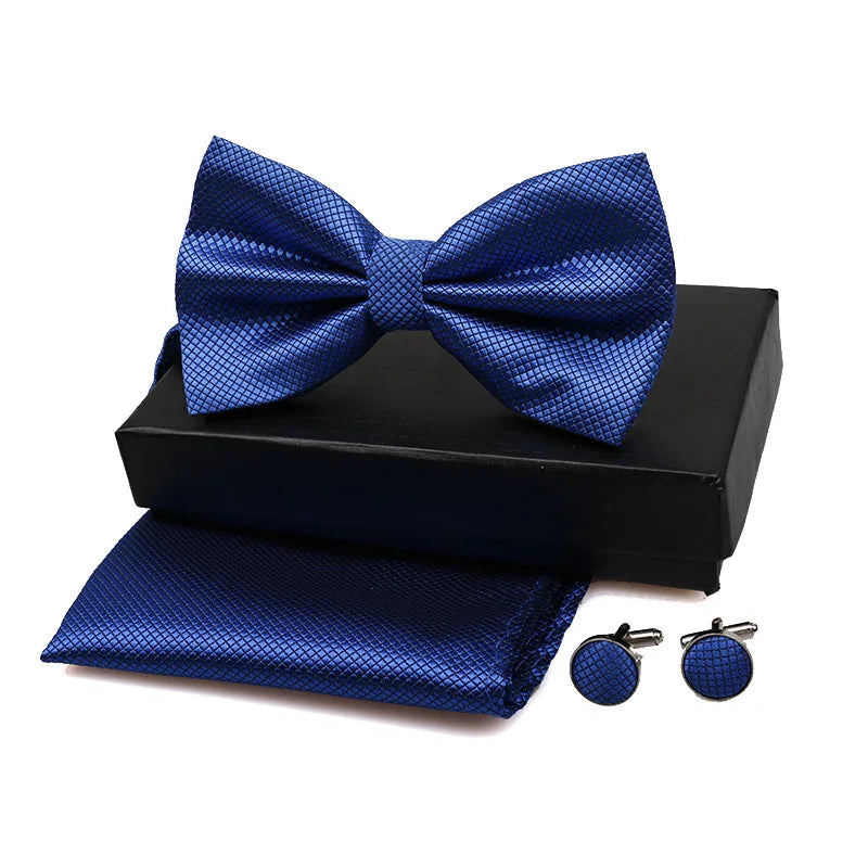 Conjunto Elegante para Hombre Pajarita Cuadros Liso Moda Casual