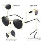 Gafas de Sol CATERSIDE Polarizadas | Montura Redonda Metal | Estilo Punk