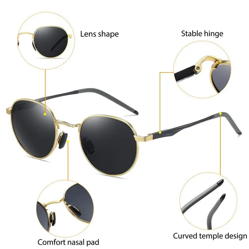 Gafas de Sol CATERSIDE Polarizadas | Montura Redonda Metal | Estilo Punk