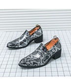 Zapatos Oxford Hombre Ticotrendy Piel Dividida Estampado Animal Sin Cordones | Elegantes