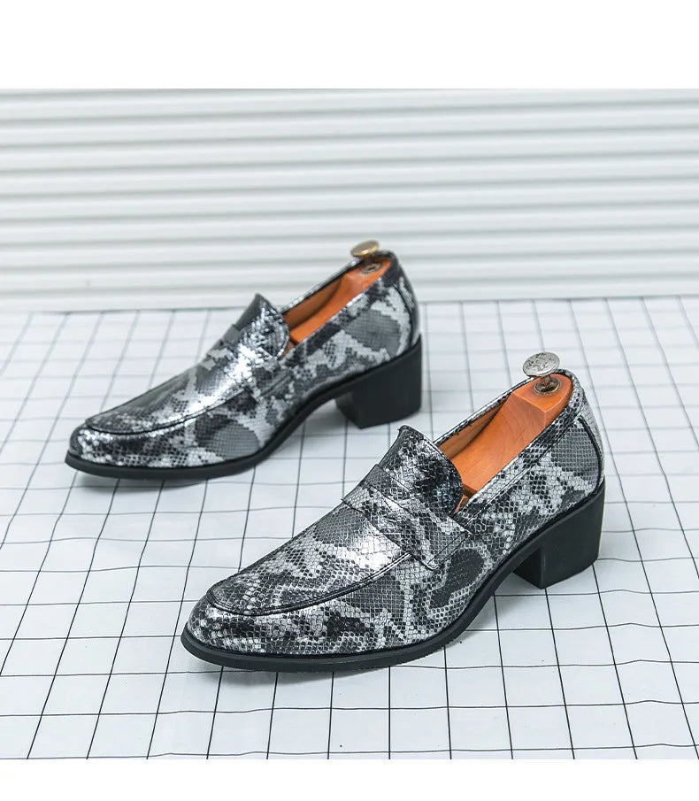 Zapatos Oxford Hombre Ticotrendy Piel Dividida Estampado Animal Sin Cordones | Elegantes