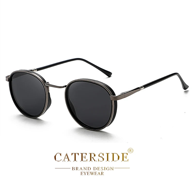 Gafas de Sol Caterside Redondas | Polarizadas Vintage | Montura Metal Steampunk TR