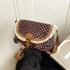 Bolso de Lunares Retro Francés para Mujer, Hombro y Bandolera