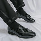 Zapatos Hombre Charol Morados Lujo Boda Fiesta Punta Puntiaguda | Talla 47