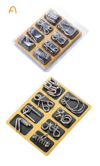 Rompecabezas de anillo chino de Metal para niños y adultos, puzles mágicos, rompecabezas clásicos, IQ Brain Teaser, 8 juegos por paquete