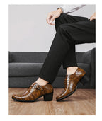 Zapatos Oxford Charol Marrones Hombre | Clásicos Punta Puntiaguda Con Cordones Boda