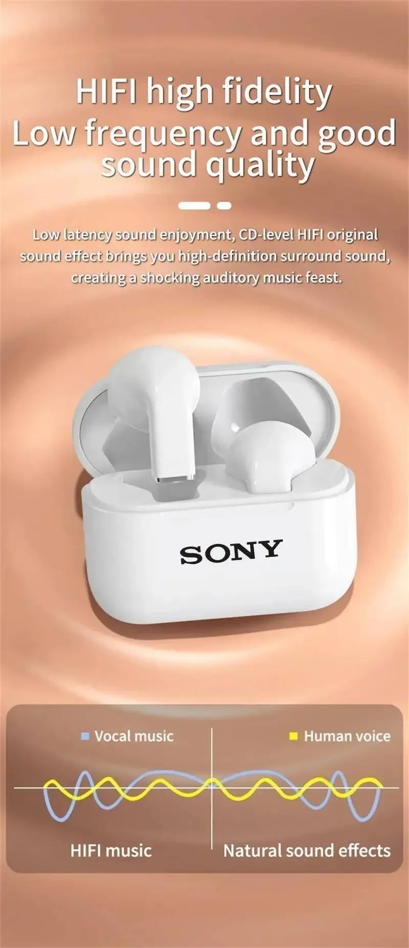 Auriculares SONY TWS Inalámbricos | Reducción de Ruido | BT5.0 | 200mAh | Compatibilidad Universal