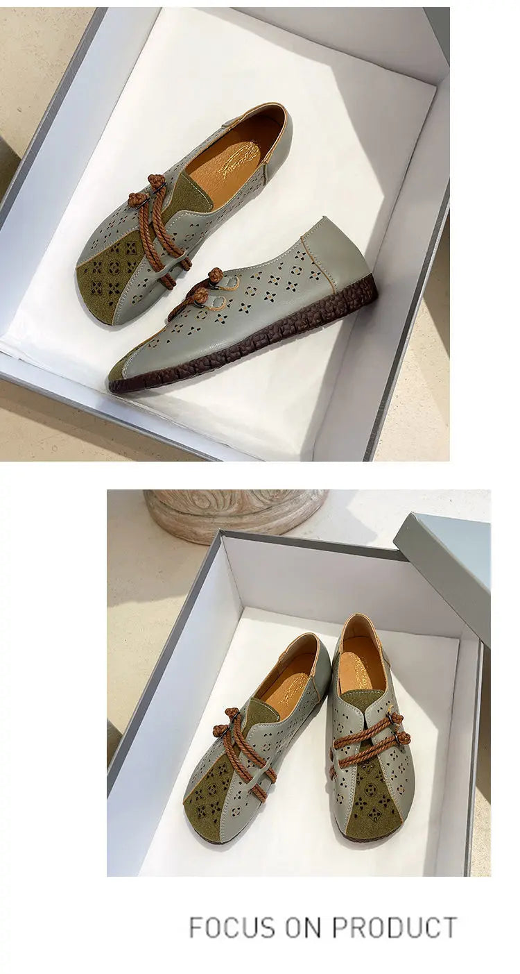 Mocasines de Diseñador con Punta Cuadrada | Ajuste Ancho | Cuero Suave | Novedad