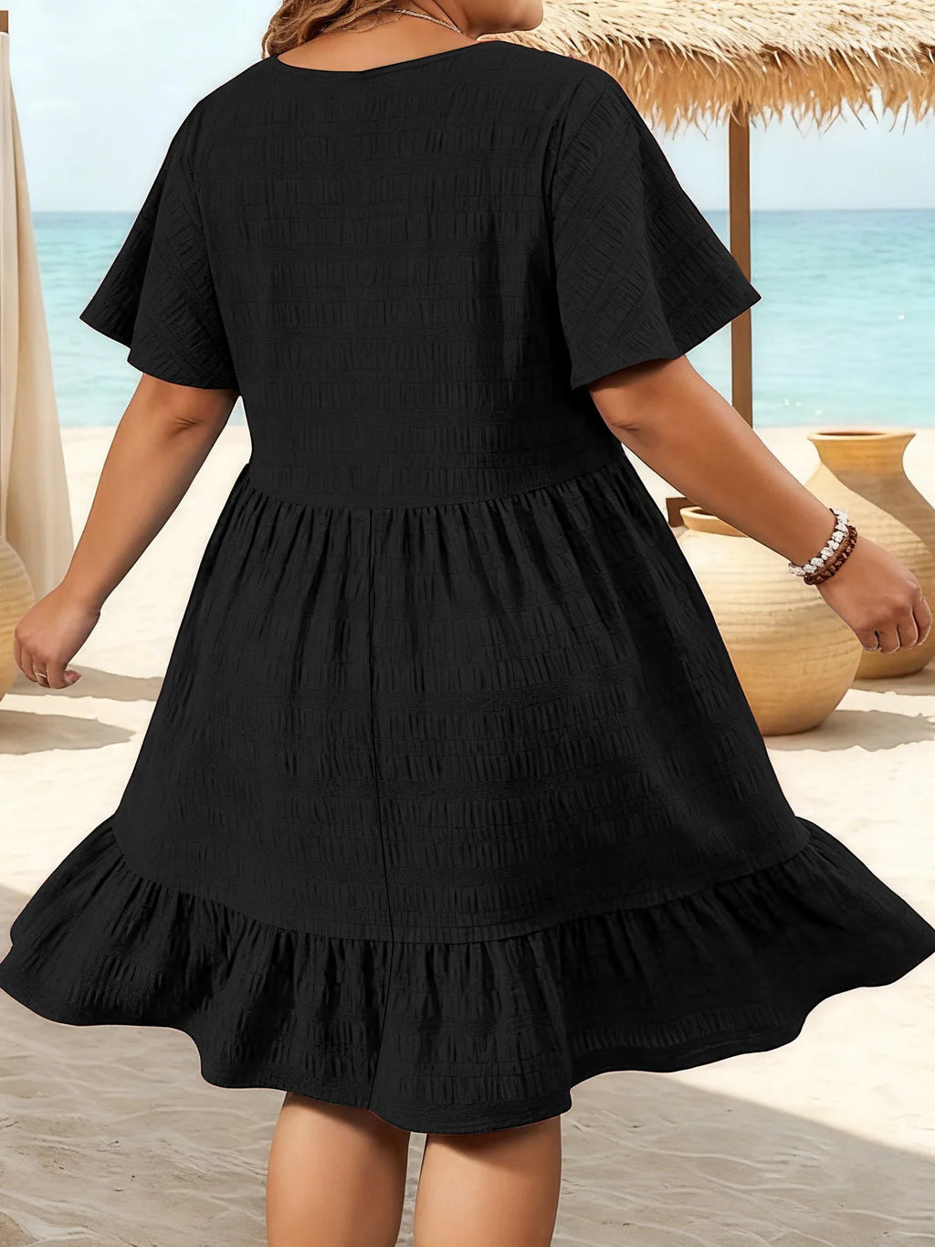 Vestido Oversize Verano 2026 | Cuello Redondo y Patchwork | Manga Corta Holgado | Tico Trendy