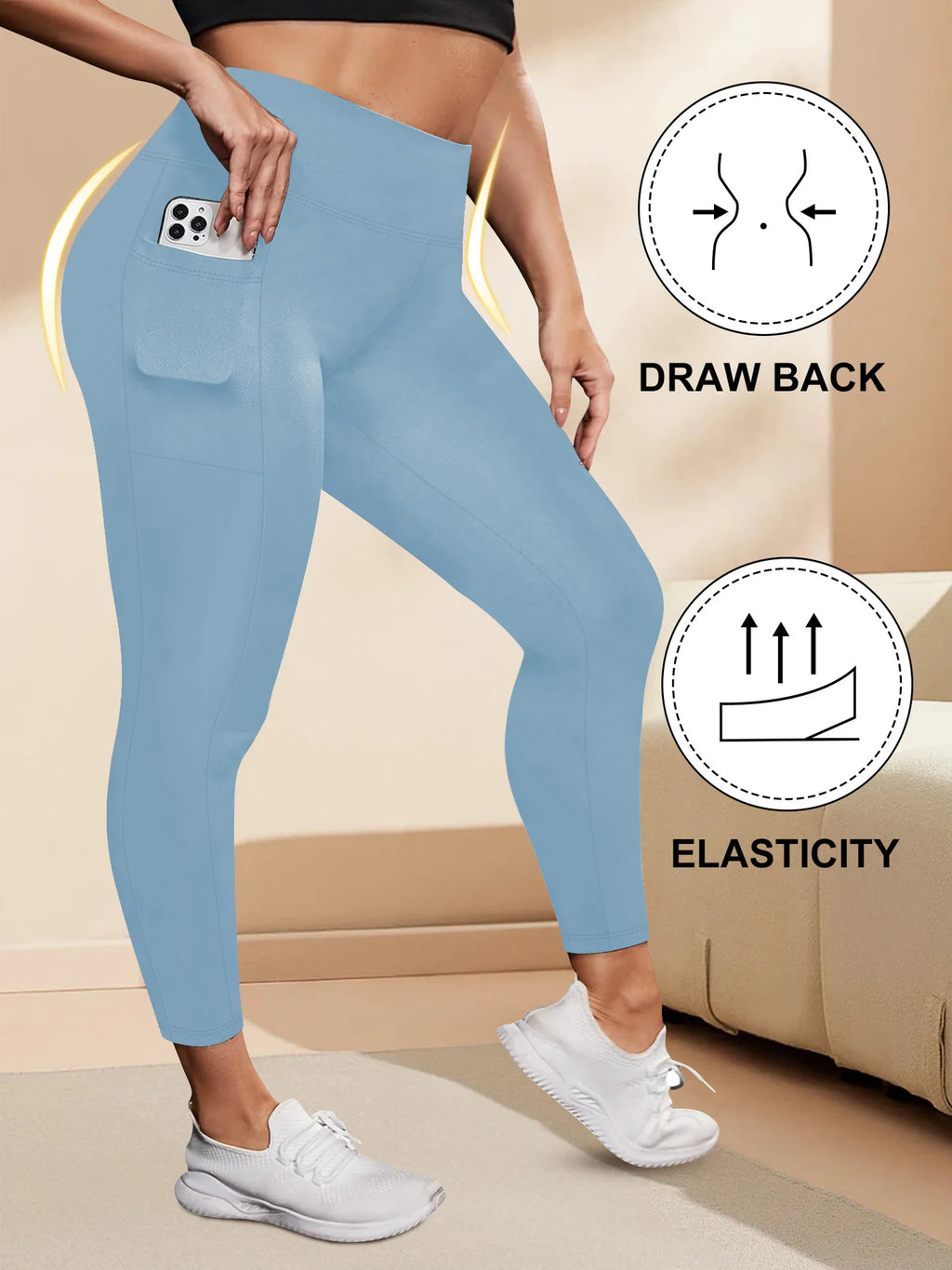 Leggings Yoga Talla Grande | Cintura Alta con Bolsillos | Levantamiento de Glúteos | Tico Trendy