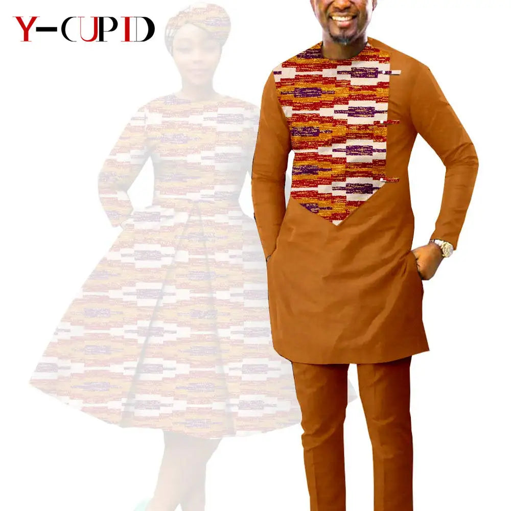 Vestido Dashiki Manga Larga Africano Pareja | Top y Pantalón | Tallas XS-6XL | Tico Trendy