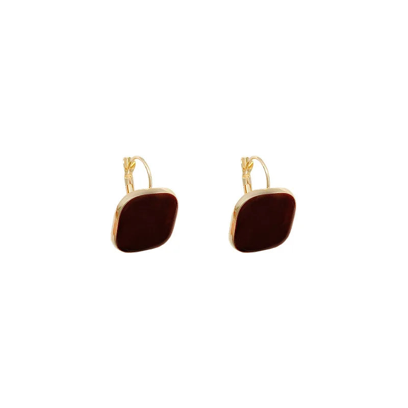 Pendientes de aro cuadrados rojos y negros reducidos geométricos para mujer, accesorios de joyería para mujer, regalos para amigos y familiares