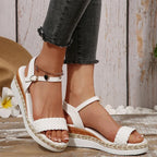 Sandalias Tejidas Tacón Cuña Plataforma Verano | Estilo Casual Costa Rica