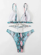 Bikini de Serpiente con Lentejuelas - Traje de Baño Glam para la Arena