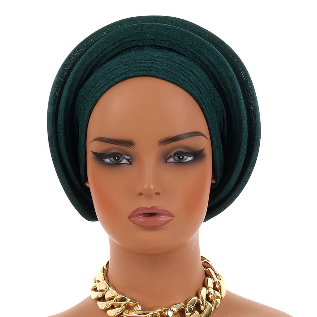 Turbante Africano Listo para Usar, Gele para Boda