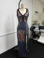 Vestido Floral con Encaje Espalda Descubierta
